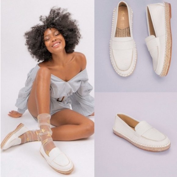 MI.MI LUCCA ESPADRILLE LEATHER LOAFERS SZ 8 NEW - Picture 1 of 8